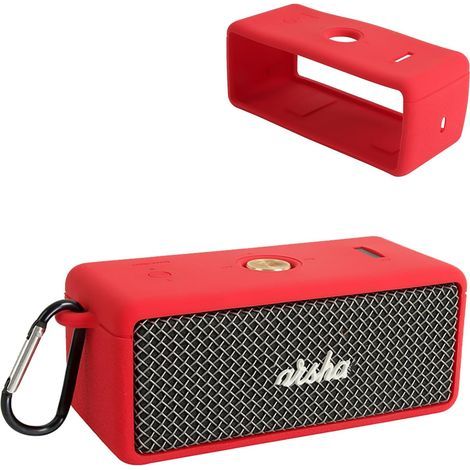 Schutzhülle aus Silikon für den tragbaren Bluetooth-Lautsprecher Marshall Emberton II – stoßfest, staubdicht und wasserdicht für sorgenfreien Einsatz überall, rot (1/5)