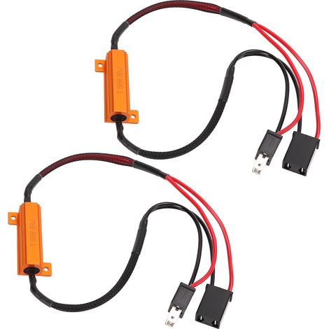 Décodeur LED H7 boîtier aluminium fil résistif unique anti-défaut pour feux de croisement automobile (1/5)