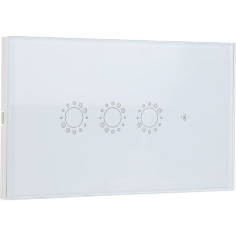 Smart-Touch-Schalter, weiß, WLAN-Fernbedienung, 95–240 V AC, EU-, US- und AU-Stecker (1/5)