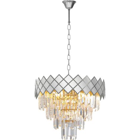 [GEBRAUCHT] B-Ware Kronleuchter Lampe Leuchte Carisma Chrome E14 Hängeleuchte 9 Flammig Wohnzimmer