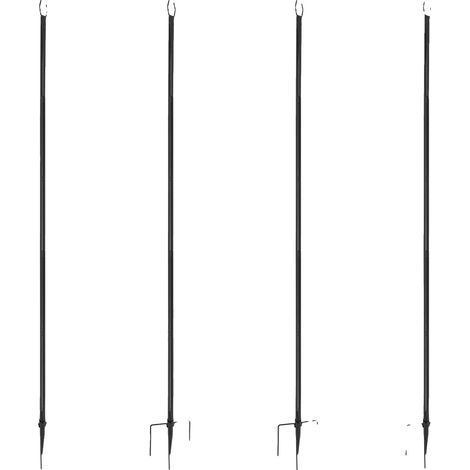 Support de Poteau Lumineux, Hauteur Réglable, Construction en Fer Durable, Noir (1/2)