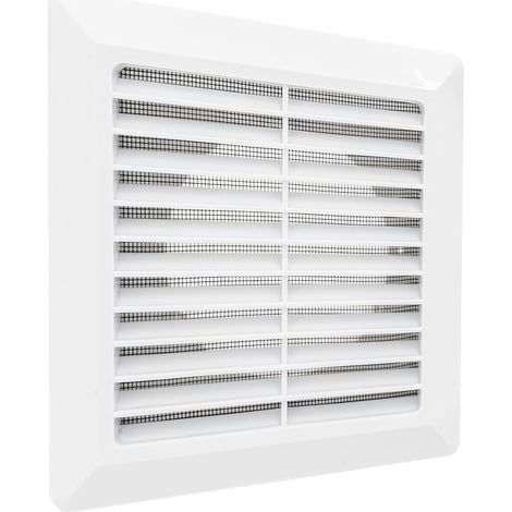 Grille de Ventilation Grille anti-insectes Grille en plastique ABS 17,5 x 17,5 cm. SGD Ø 125 mm., blanc (1/3)