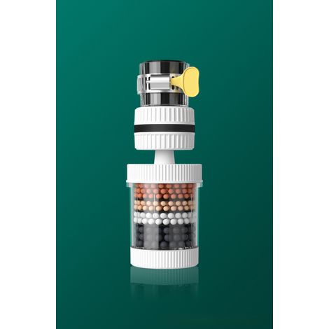 Universeller, um 360° drehbarer Wasserhahnfilter, herausnehmbar und waschbar, für Dusche, Spritzschutz, universelle Reinigung (Weiß)