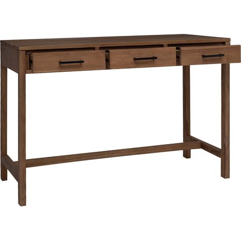 Maison Exclusive - Bureau avec tiroirs Naturel Bois de teck massif (1/5)