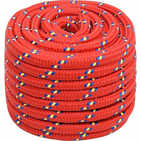 Corde de bateau, Corde de Chanvre, pour la Décoration, le Bricolage, le Jardinage Rouge 20 mm 25 m Polypropylène OIB8058E (1/5)