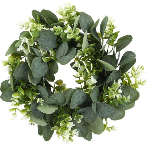 Couronne Plante Artificielle - Diamètre 27 cm - Épaisseur 5 cm - Pour Décoration Intérieure Café Bureau Mariage - 1 Pièce (1/5)