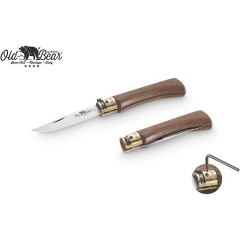Coltello old bear manico noce lama inox 19 cm misura m
