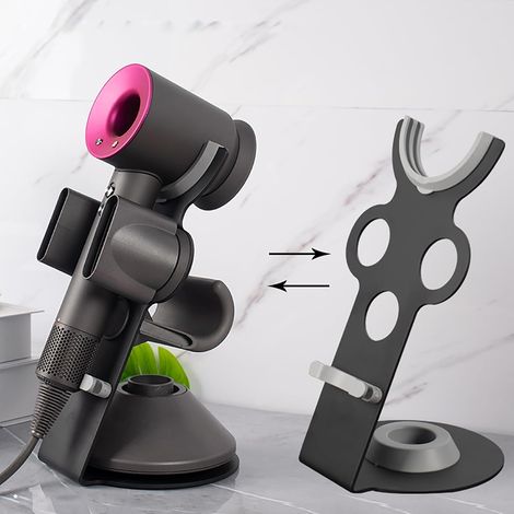 Support Sèche-cheveux - 1 Unité - Alliage D'aluminium - Aimant Puissant - Pour Dyson Supersonic - Gris (1/5)