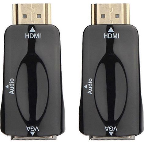 Adaptateur vidéo HDMI mâle vers VGA femelle 1080p en 2 pièces avec câble de sortie audio 3,5 mm (noir) (1/5)