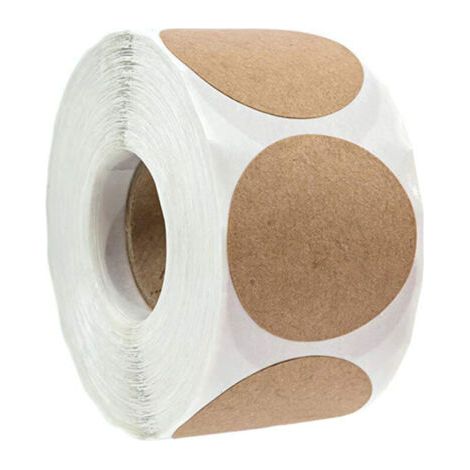 Lot de 500 étiquettes rondes autocollantes en papier kraft pour sacs de cuisson (1/4)