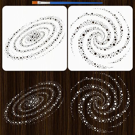 2 Pièces Pochoir Peinture Galaxie avec Pinceau 30x30 cm Réutilisable Gabarits Dessin Thème Planètes Pochoirs Décoration Espace DIY Artisanat pour Peinture sur Mur Meuble (1/5)