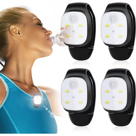 Wiederaufladbare, reflektierende Clip-Leuchten zum Laufen bei Nacht – 4er-Pack – Sicherheitsbeleuchtung für nächtliche Läufe – 4 Leuchtmodi – Ideal zum Wandern, Campen und Gassigehen – Geschenk für Mä