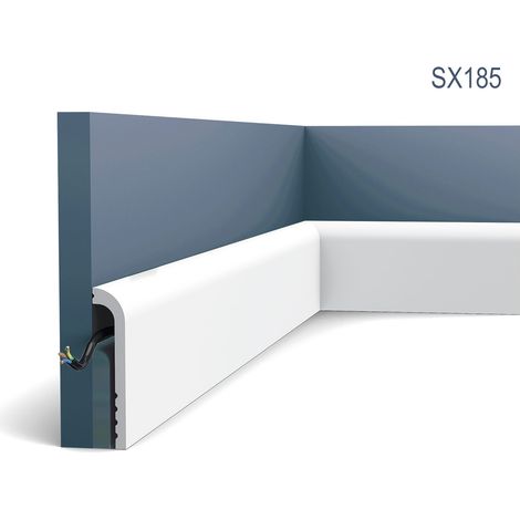 Battiscopa Orac Decor SX185 LUXXUS CASCADE modanatura tipo stucco design moderno bianco 2m