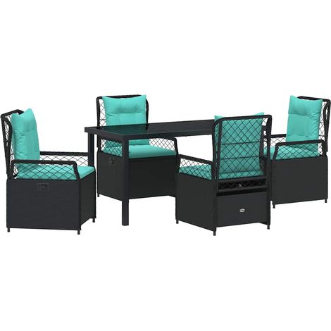 Maison Exclusive - Set da Pranzo per Giardino 5 pz Nero polyrattan (1/5)