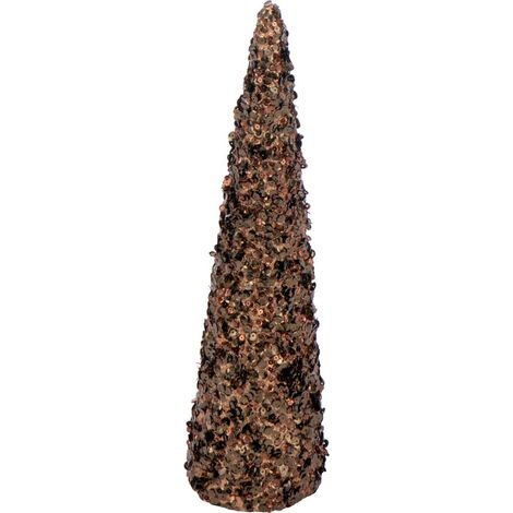 Déco Cône de Noël "Sequins" 46cm Marron (1/2)
