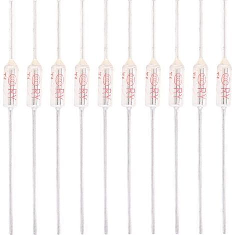 Fusible Thermique 10 A / 250 V – Lot de 10 Pièces avec Boîtier Métallique, Déclenchement à 192 °C (1/5)