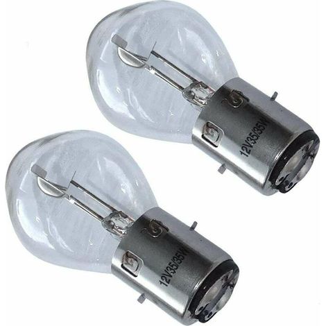 – Lot de 2 ampoules 12V 35/35W BA20D double filament – Éclairage universel pour feux avant – Lumière blanche – Longue durée