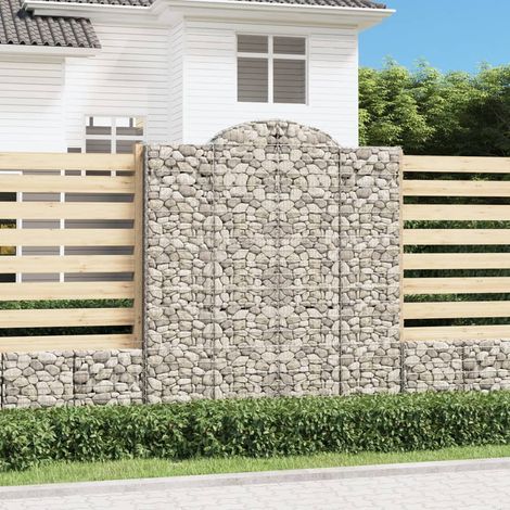 Paniers à gabions arqués 18 pcs 200x50x220/240 cm Fer galvanisé