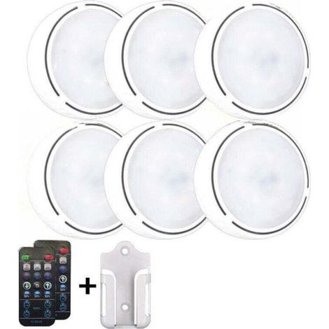 Disco light with remote control, under-mounted lighting with battery wire, connected to the kitchen cabinet, tray, 6 tray - White (1/4)