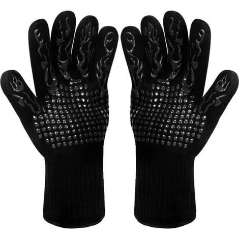 Barbecue, oven, cooking and baking gloves, 1 pair of non-slip silicone. (1/4)