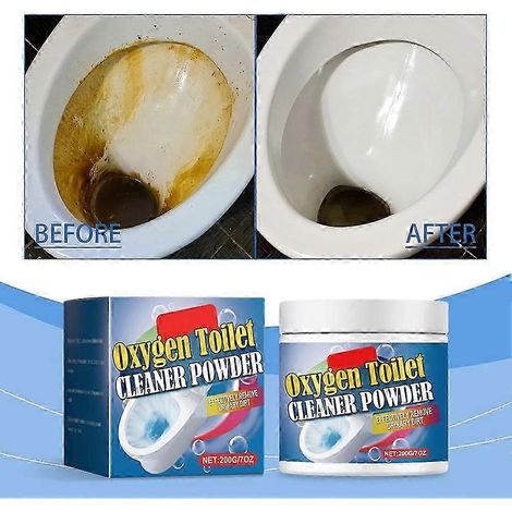 Poudre nettoyante moussante pour toilettes, détachante et anticalcaire, éliminant les odeurs et le calcaire. (1/4)