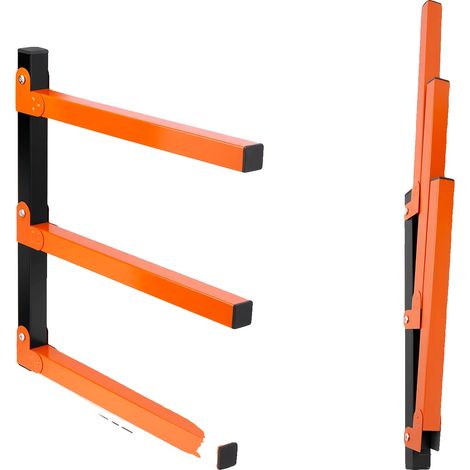 Estantería de pared, acero resistente, diseño plegable, color naranja. (1/2)