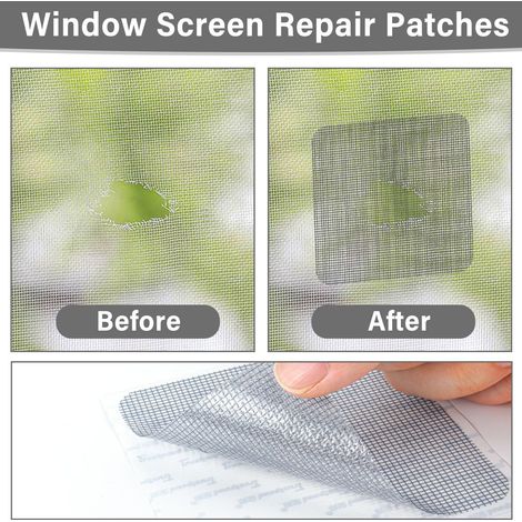Kit de réparation pour moustiquaire de fenêtre et porte, filet adhésif anti-insectes, patch de réparation résistant à la déchirure, pratique et durable pour la maison (1/5)