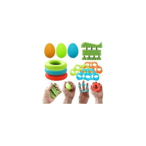 10 Piece Hand Grip Reinforcement, Finger Resistance Bands, Kneading Balls, Grip Rings, 3 Levels of Resistance Hand Bodybuilding (1/5)