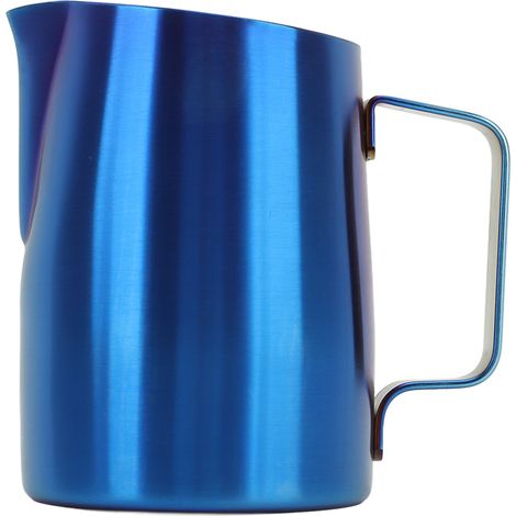 Milchaufschäumer mit abgeschrägtem Design, Titanblau, 600-ml-Dampfschale für Latte Art und Cappuccino (1/5)