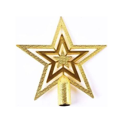 Glitter Star Christmas Tree Topper - Star Topper for Christmas Tree - Christmas Tree Topper for Every Tree Topper - Shatterproof Poinsettia(20CM) (1/4)