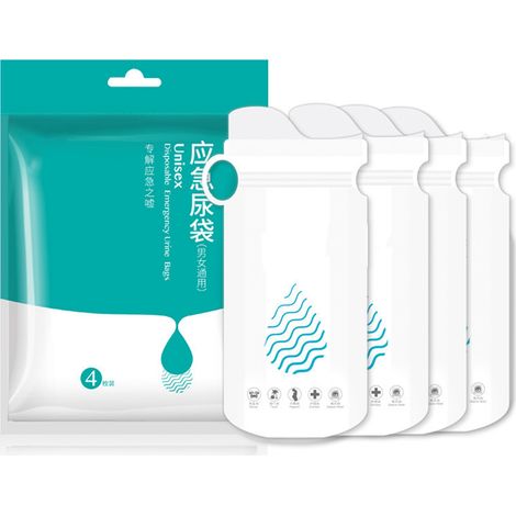 Sac Urinoir Portable Grande Capacité Anti-Fuite Unisexe - 4 Pièces Usage Unique pour Camping et Voyage (1/5)
