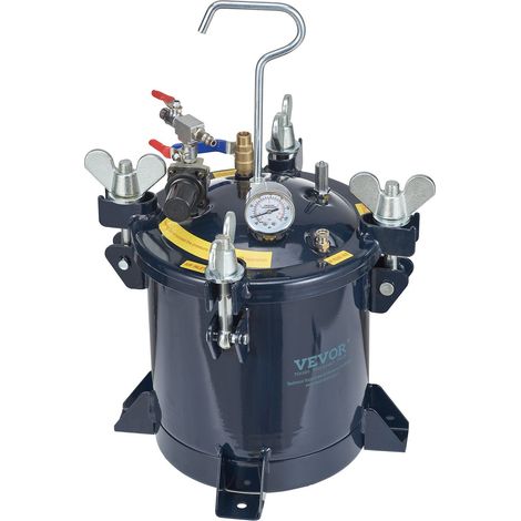 Pot de peinture sous pression 10L/2,5gal, avec support métallique et produit d'étanchéité, 70PSI max, pour peinture industrielle, décoration, architecture, construction et automobile. (1/5)