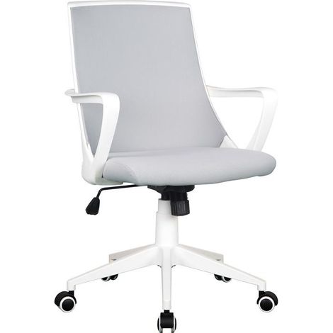 Chaise de bureau Style tissu grise/blanche (1/5)