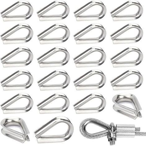 30 pezzi Occhielli a forma di cuore M6 in acciaio inox 304 per fune metallica da 6 mm (1/4)