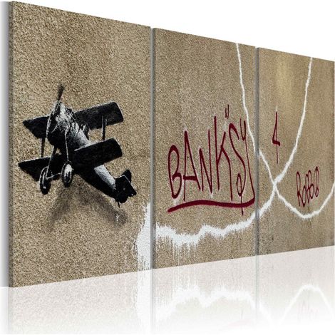 Tableau Imprimé "Avion Banksy" 30 x 60 cm (1/2)