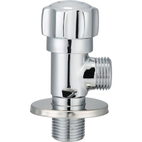 Vanne d'arrêt d'eau coudée en cuivre G1/2 po pour lavabo, robinet de cuisine, chauffe-eau et toilettes (1/5)
