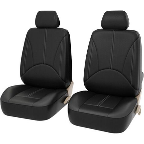 Housse de siège auto universelle en similicuir PU, lot de 4 pièces, noire (1/5)