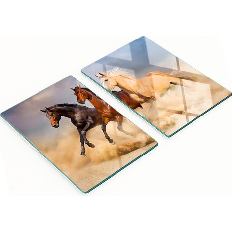 Küchenschneidebretter aus Glas mit galoppierendem Pferd-Motiv, 2 x 40 x 52 cm (1/5)