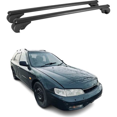 OMAC Aluminium Dachträger Querträger für Honda Accord mk5 Kombi 1994-1998 – TÜV / DIN 75302:2019 – Abschließbar – Max. 75 kg – 2 Stangen Schwarz (1/5)