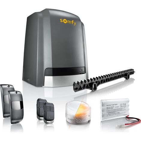 Somfy 2401546 - Slidymoove 600 Motorizzazione per cancello scorrevole Con 2 telecomandi Keypop, 4 metri di cremagliera, 1 batteria di riserva, 1 lampeggiante e 2 fotocellule (1/3)