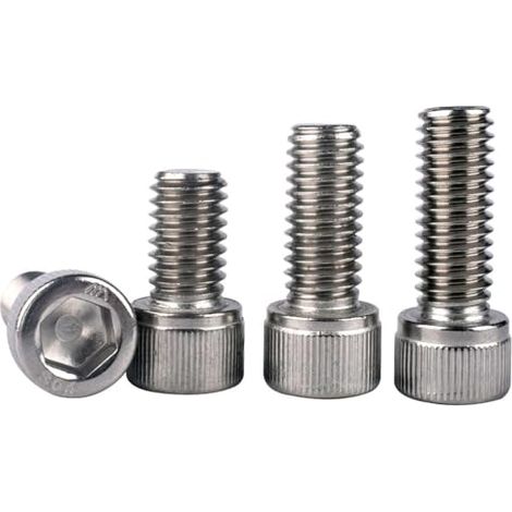 Lot de 100 vis à tête bombée M3–0,5 x 20 mm – Boulons DIN912 en acier inoxydable 304 18–8, entraînement à six pans creux, finition brillante, filetage complet de la machine (1/5)