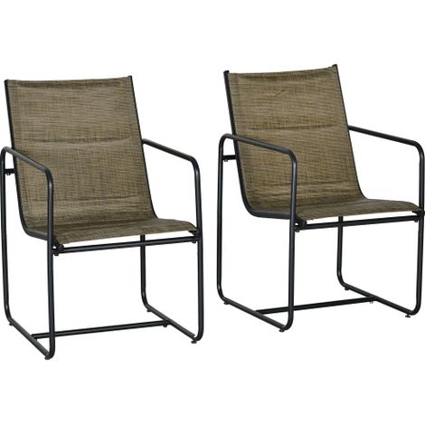 Ensemble meuble de jardin, Conjunto de duas cadeiras de balcon, avec estrutura metálica resistente, pés antiderrapantes e capacité de poids até 130 kg., meuble extérieur, design... (1/5)