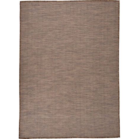 Tapis extérieur à tissage plat Terrasse Salon Cuisine - Tapis de jardin 200x280 cm Marron BV454911 - BonneVie (1/5)