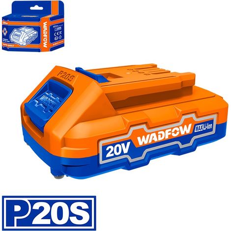 Batería 20V 2.0Ah con indicador LED WADFOW, iones de litio, compatible con P20S, duradera - WADFOW