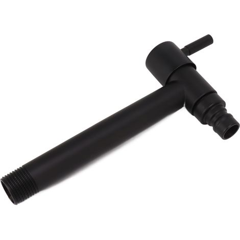 Robinet d'eau froide mural G1/2 en acier inoxydable 304, mitigeur monocommande, noir, pour salle de bain ou jardin, compatible avec machine à laver. (1/5)