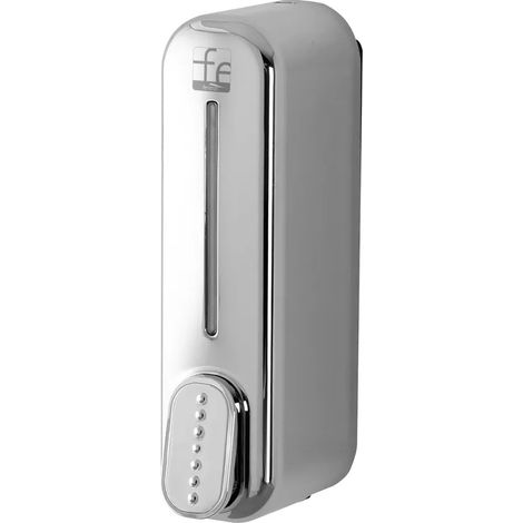 Dispenser sapone liquido a muro cromo da 350 ml con fissaggi inclusi (1/5)