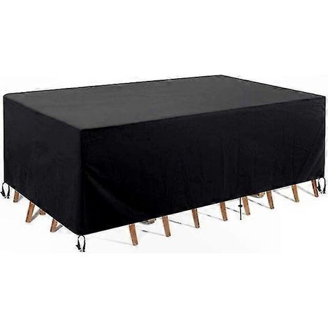 Housse de table rectangulaire extérieure en polyester résistant, dimensions 180x120x74 cm, protection jardin imperméable et anti-UV, bâche pour meubles terrasse (1/4)