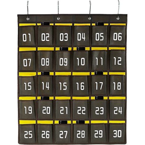 tableau de poche numéroté pour articles divers de salle de classe, support de téléphone portable, organisateur suspendu à porte murale (1/5)