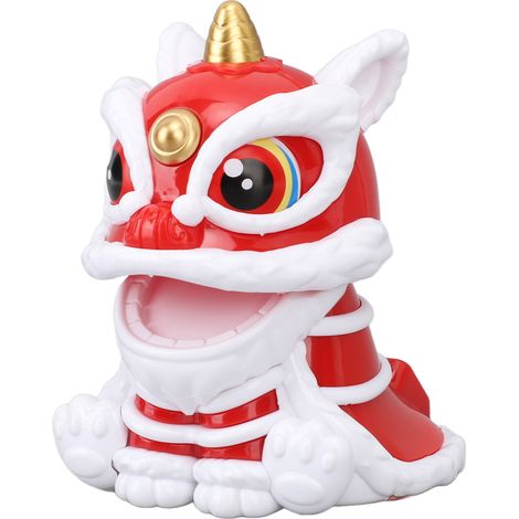 Lion de Noël solaire à hochements automatiques, porte-bonheur, économie d'énergie, idéal pour décorer une voiture ou offrir (rouge). (1/5)