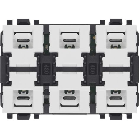 Comando domotico a 6 pulsanti con attuatore 3 moduli Vimar Linea 30487